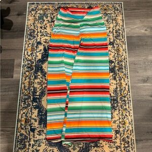 Colorful Striped Wide Leg Pants